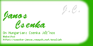 janos csenka business card